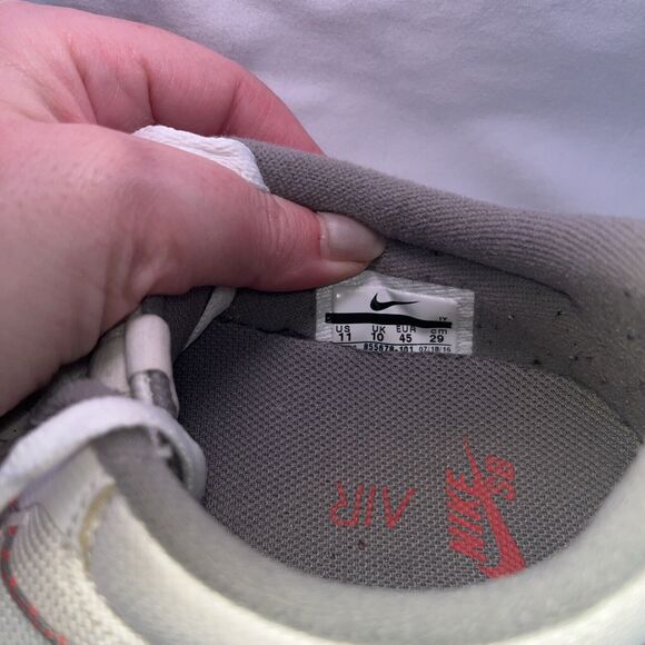 Nike Eric Koston Max SB Summit White Gray Red Mens Size 11 Style 855678-101 - Picture 13 of 15